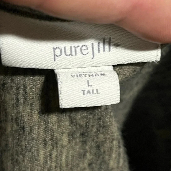 J. Jill Pure Jill Olive Green Long Sleeve Top large tall - Picture 8 of 9